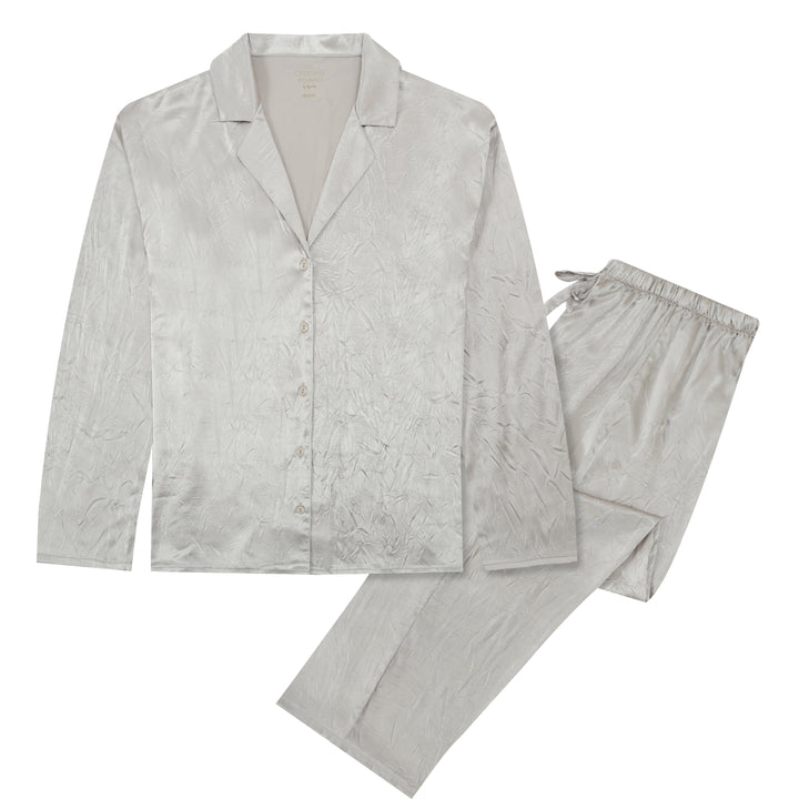 SILVER BELLS - Women's Satin Two Piece Long Matching Pyjama Set