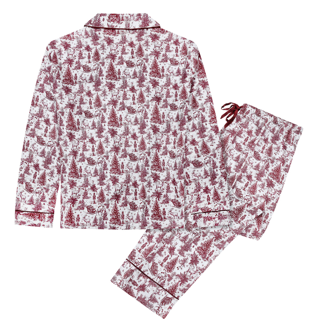 ENCHANTED TOILE - Women's Satin Two Piece Long Matching Pyjama Set
