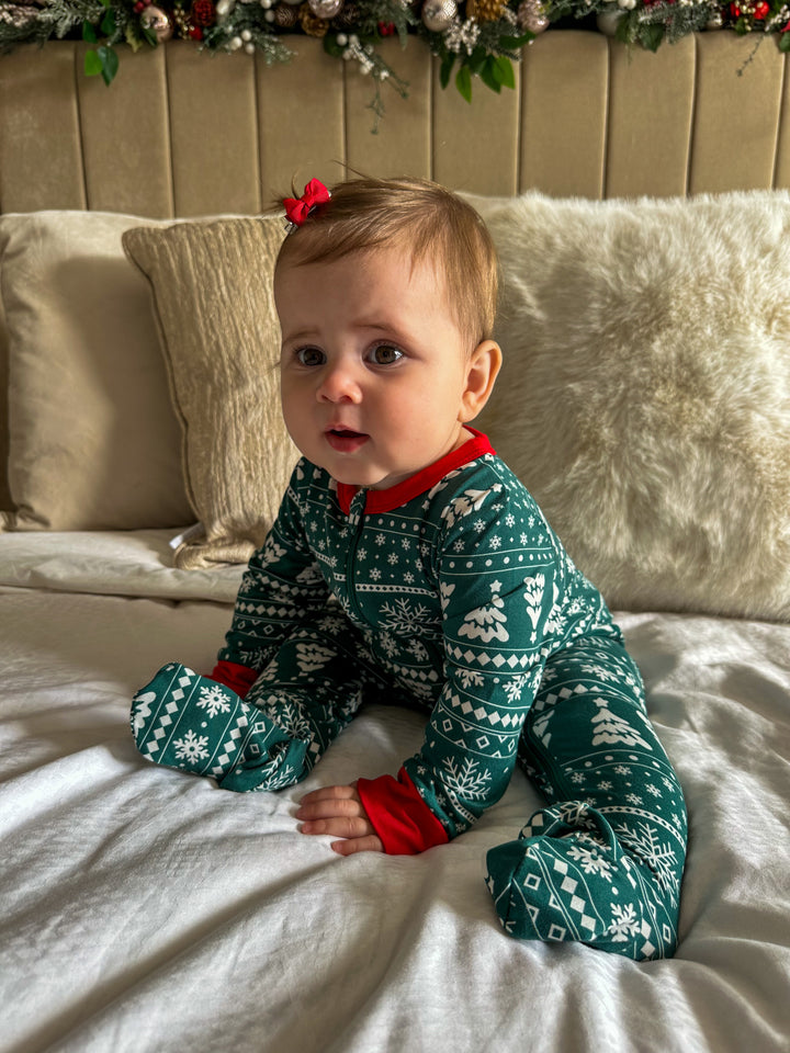 YULETIDE - Baby's One Piece Matching Pyjama Sleepsuit