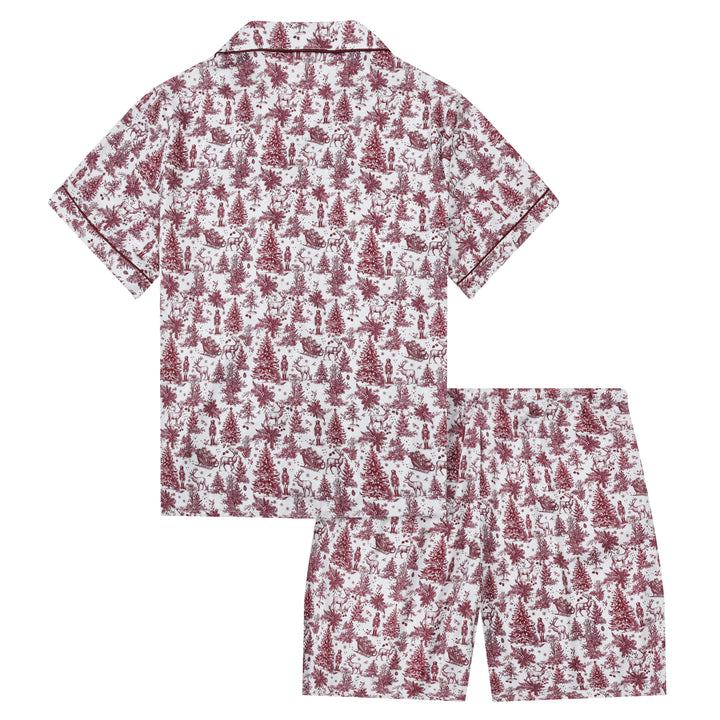 ENCHANTED TOILE - Men's Satin Two Piece Short Matching Pyjama Set