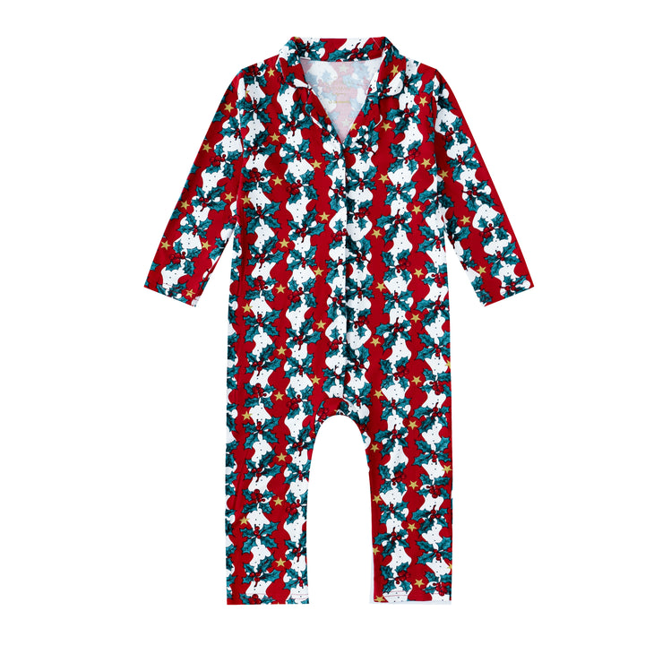 MISTLETOE & WINE - Baby's One Piece Matching Pyjamas