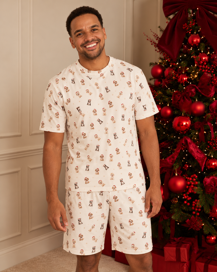 SANTA PAWS - Men's Two Piece Short Matching Pyjama Set