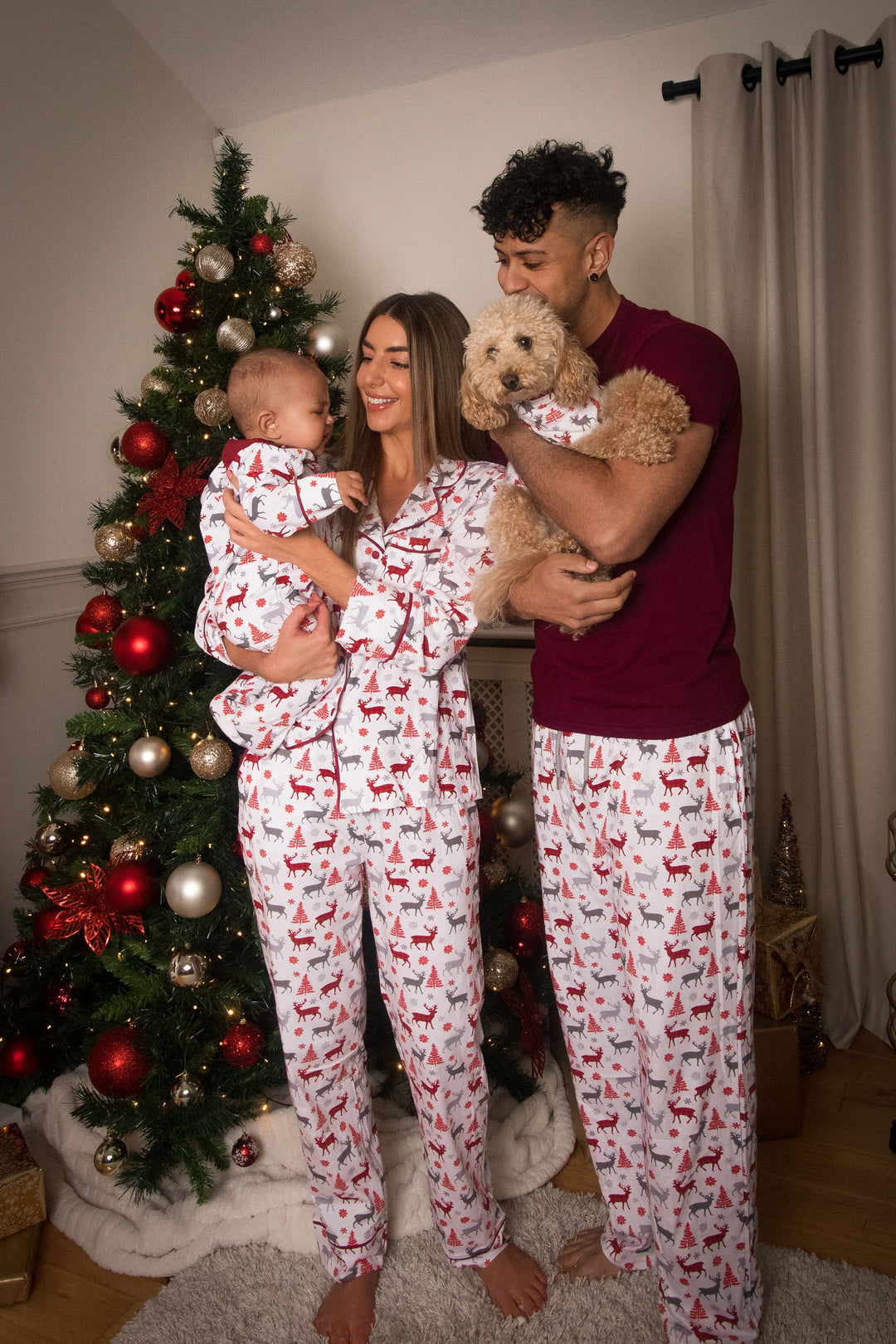 CHRISTMAS KISSES (2023) - Pet One Piece Red Matching Pyjama Set