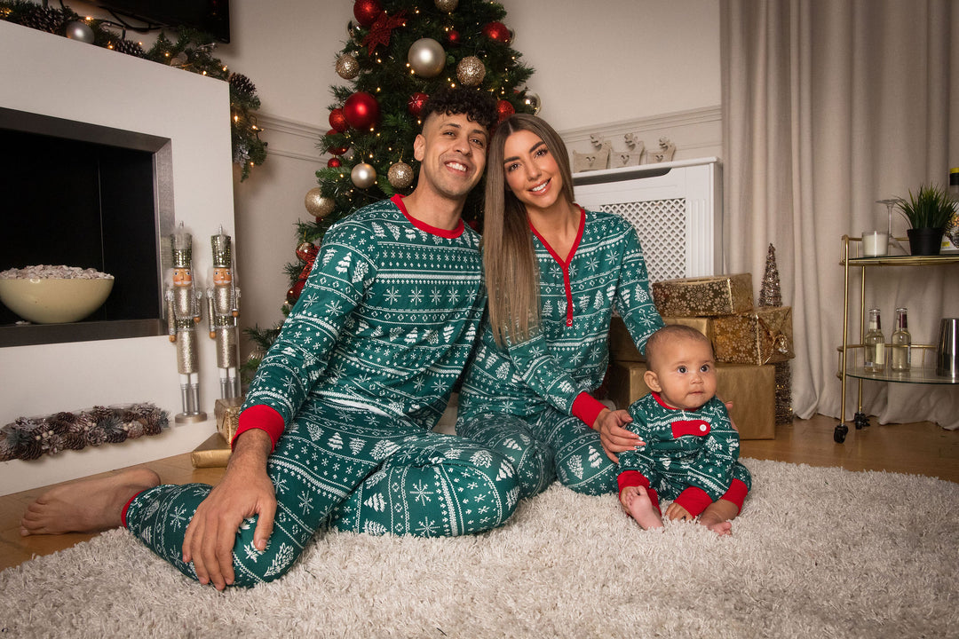 YULETIDE (2023) - Baby's One Piece Green Matching Pyjama Set