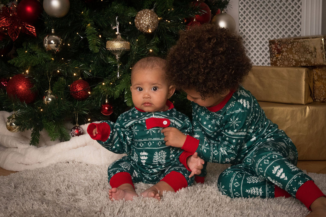 YULETIDE (2023) - Baby's One Piece Green Matching Pyjama Set