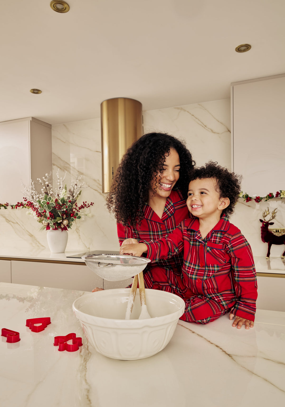 CHECK THE HALLS - Baby's One Piece Matching Pyjamas