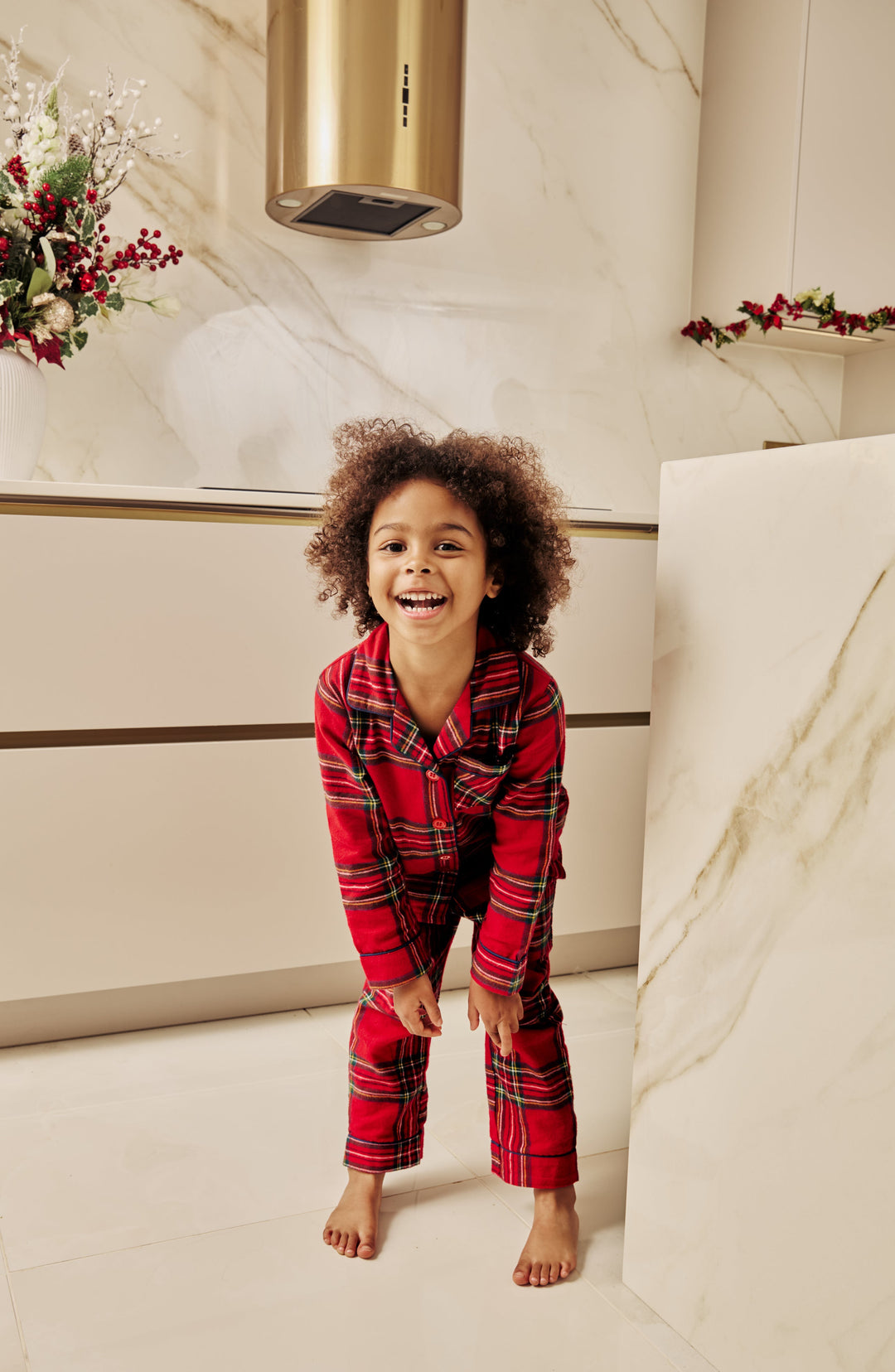 CHECK THE HALLS - Children's Two Piece Long Matching Pyjama Set