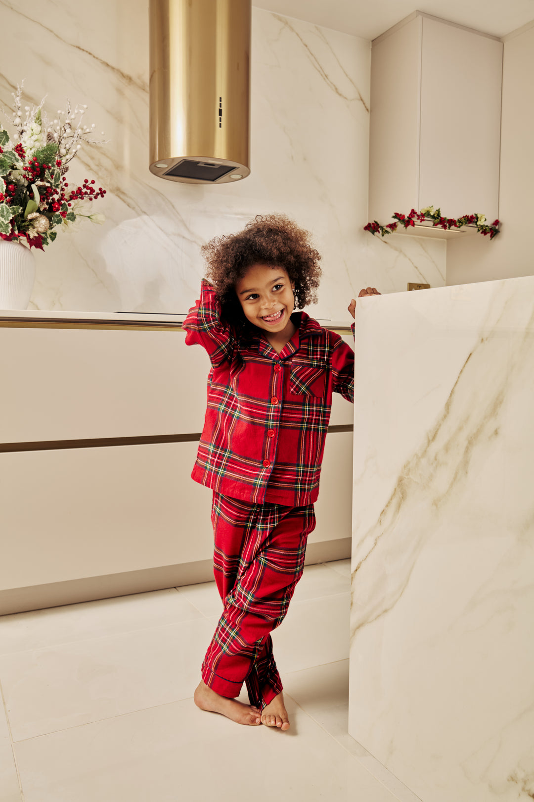 CHECK THE HALLS - Children's Two Piece Long Matching Pyjama Set