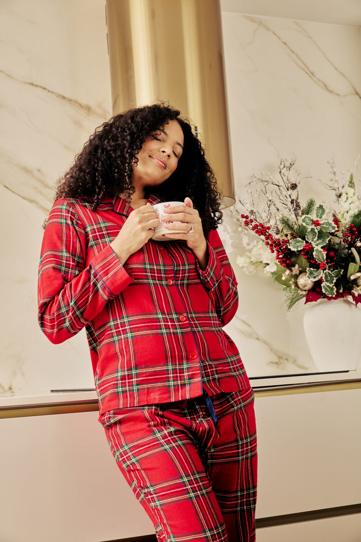 CHECK THE HALLS - Women's Two Piece Long Matching Pyjama Set
