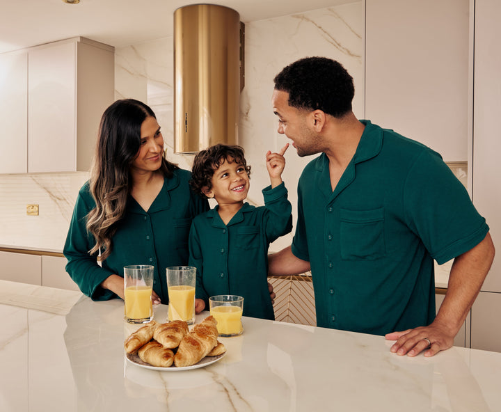 MIDNIGHT JEWEL (EMERALD GREEN) - Children's Two Piece Long Matching Pyjama Set