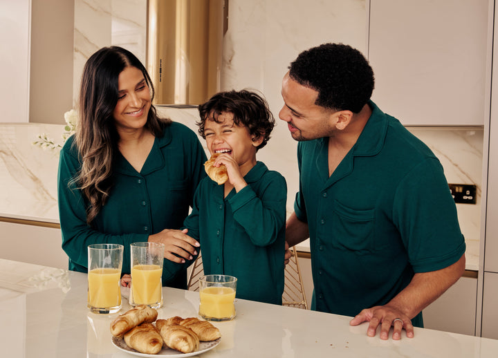 MIDNIGHT JEWEL (EMERALD GREEN) - Women's Two Piece Long Matching Pyjama Set