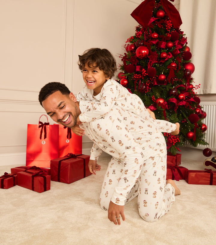 SANTA PAWS - Children's Two Piece Long Matching Pyjama Set