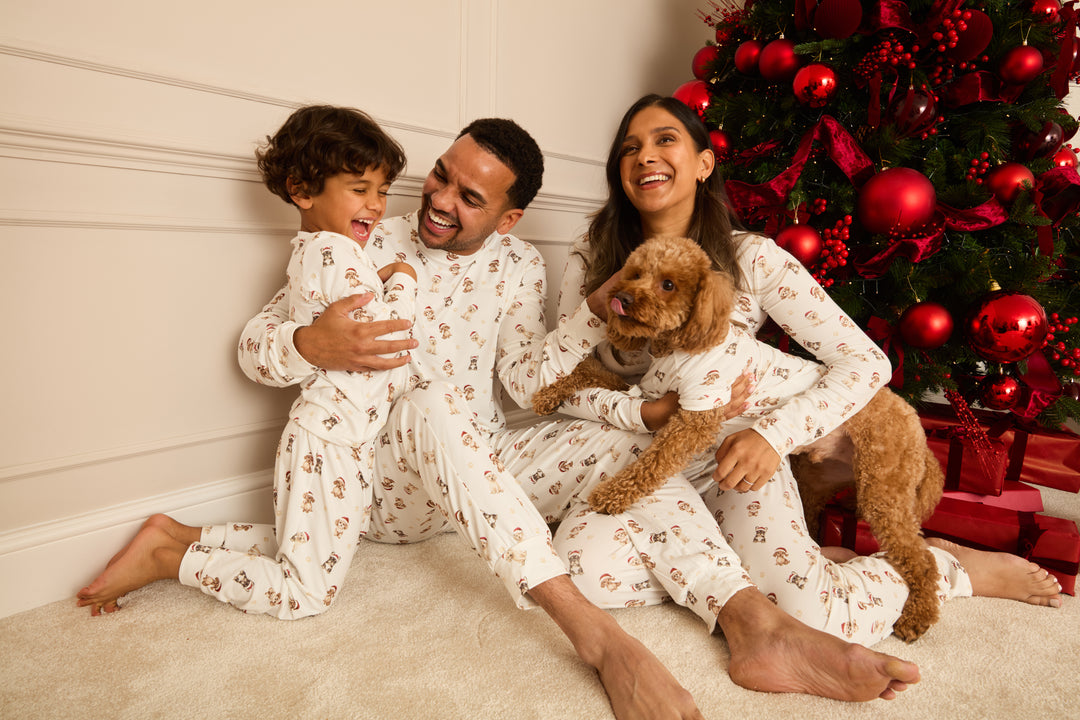 SANTA PAWS - Children's Two Piece Long Matching Pyjama Set