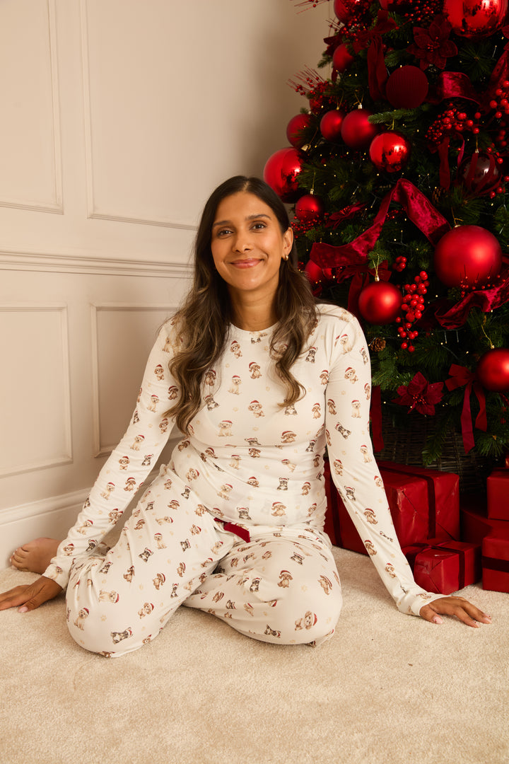 SANTA PAWS - Women's Two Piece Long Matching Pyjama Set