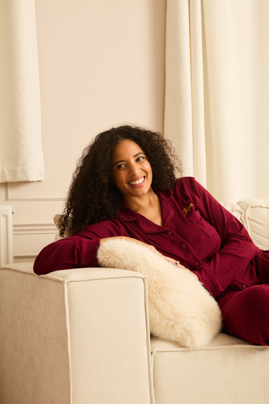 MIDNIGHT JEWEL (RICH BURGUNDY) - Women's Two Piece Long Matching Pyjama Set