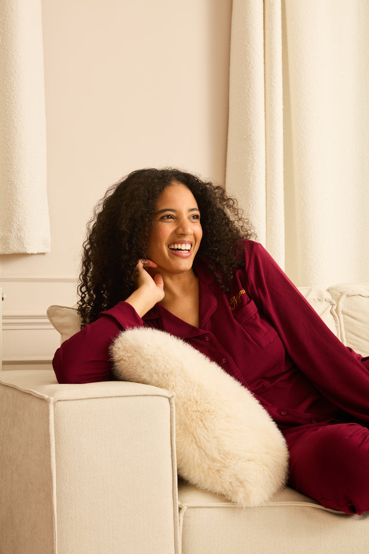 MIDNIGHT JEWEL (RICH BURGUNDY) - Women's Two Piece Long Matching Pyjama Set