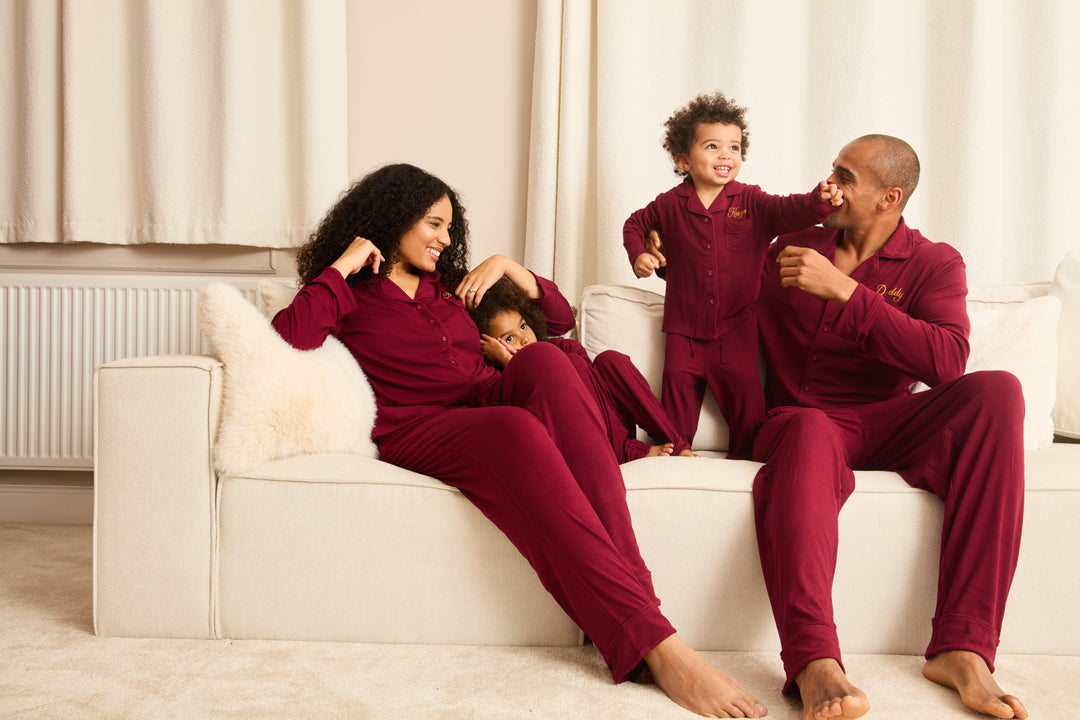 MIDNIGHT JEWEL (RICH BURGUNDY) - Women's Two Piece Long Matching Pyjama Set