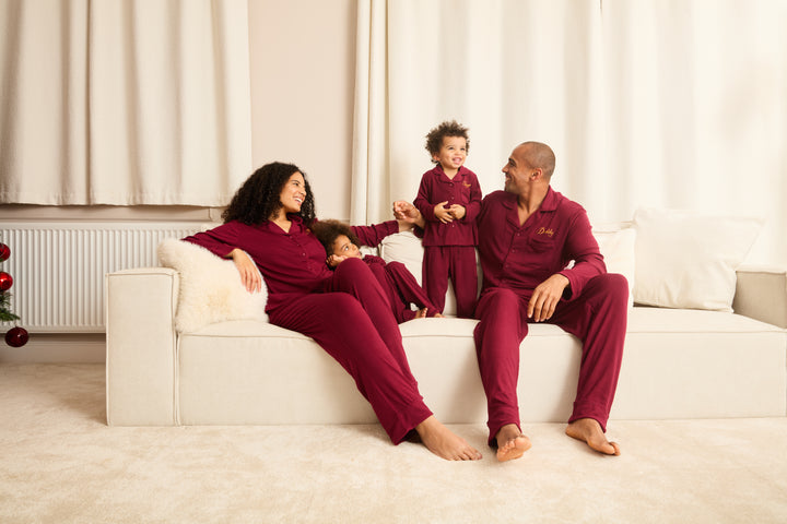 MIDNIGHT JEWEL (RICH BURGUNDY) - Children's Two Piece Long Matching Pyjama Set