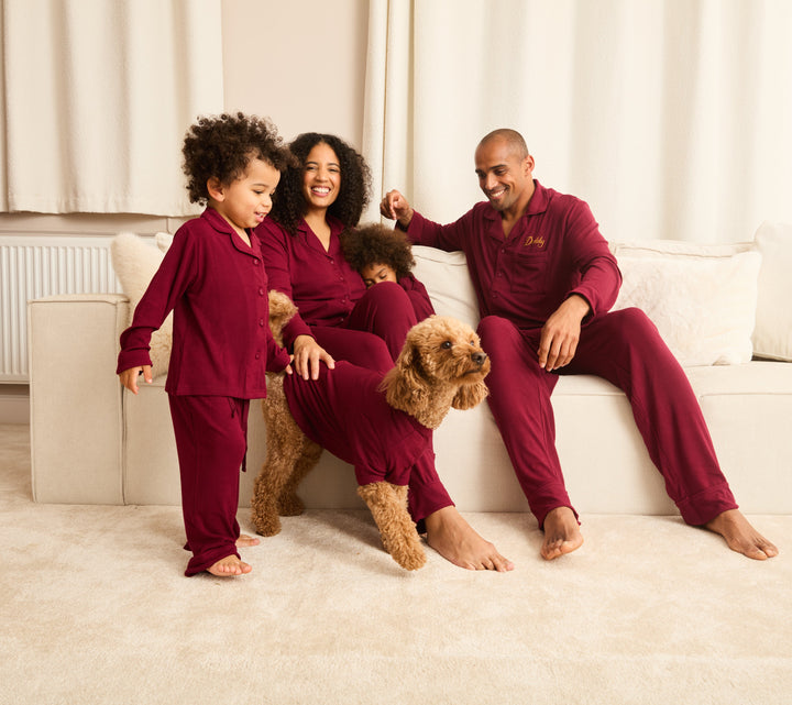 MIDNIGHT JEWEL (RICH BURGUNDY) - Pet One Piece Matching Pyjamas