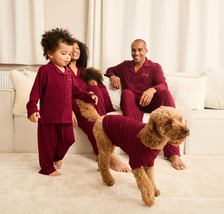 MIDNIGHT JEWEL (RICH BURGUNDY) - Pet One Piece Matching Pyjamas