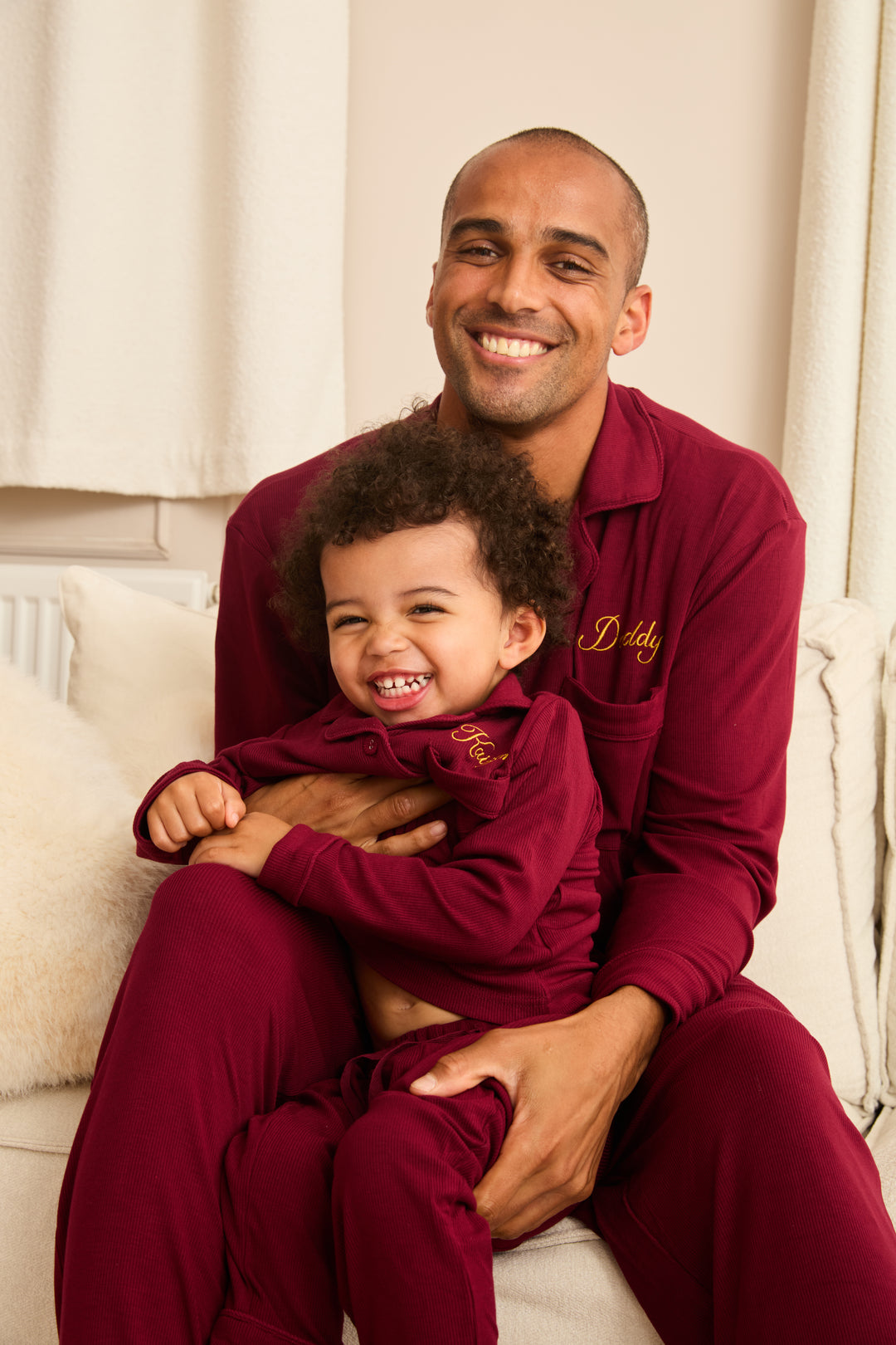 MIDNIGHT JEWEL (RICH BURGUNDY) - Children's Two Piece Long Matching Pyjama Set