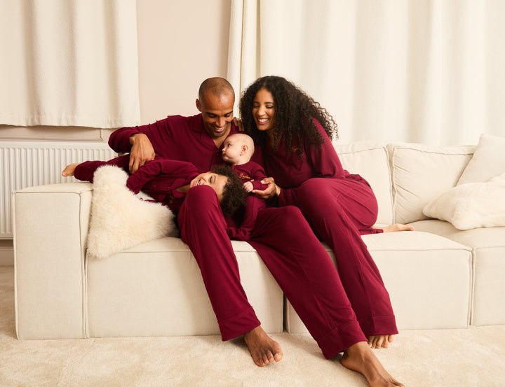 MIDNIGHT JEWEL (RICH BURGUNDY) - Baby's One Piece Matching Pyjama Sleepsuit