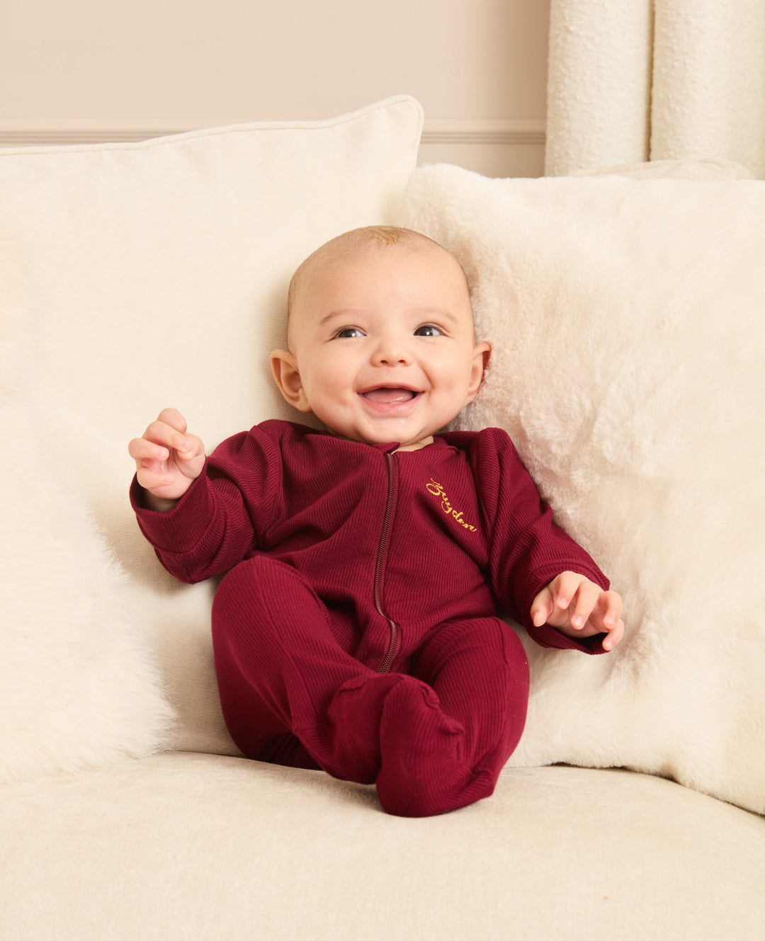 MIDNIGHT JEWEL (RICH BURGUNDY) - Baby's One Piece Matching Pyjama Sleepsuit