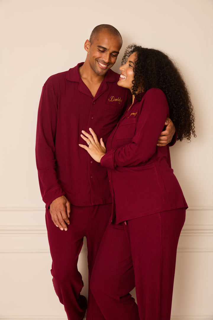 MIDNIGHT JEWEL (RICH BURGUNDY) - Women's Two Piece Long Matching Pyjama Set