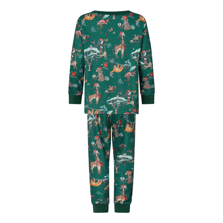 ENCHANTED ZOO - Children's Two Piece Piece Green Matching Pyjama Set