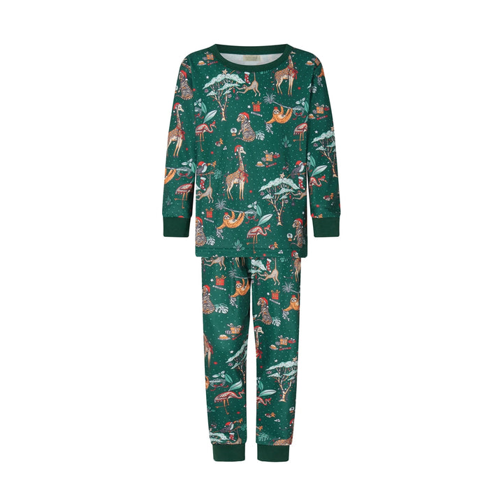 ENCHANTED ZOO - Children's Two Piece Piece Green Matching Pyjama Set