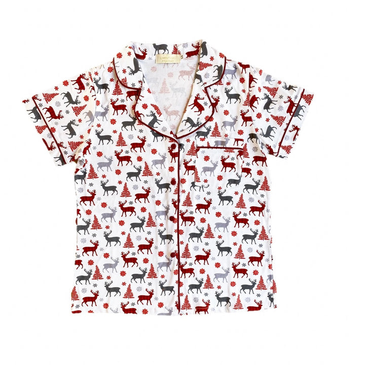 (TOP ONLY) CHRISTMAS KISSES - Women's Matching Pyjamas - UK 12-14