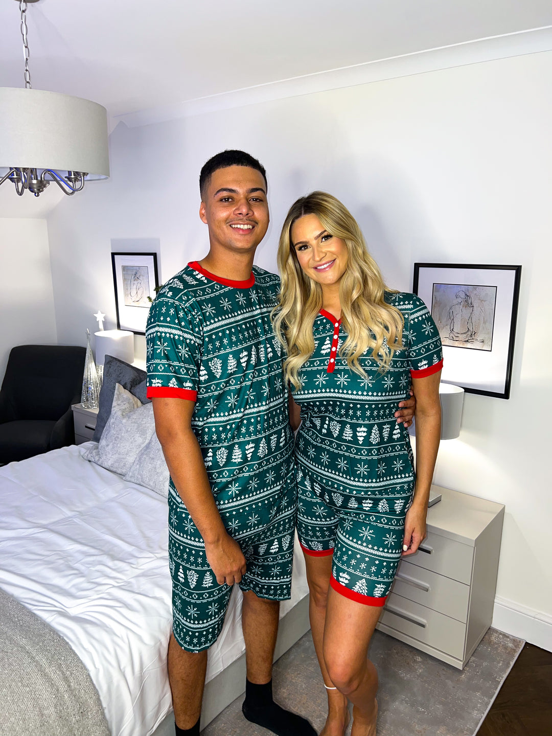 YULETIDE (2023) - Women's Two Piece Short Green Matching Pyjama Set