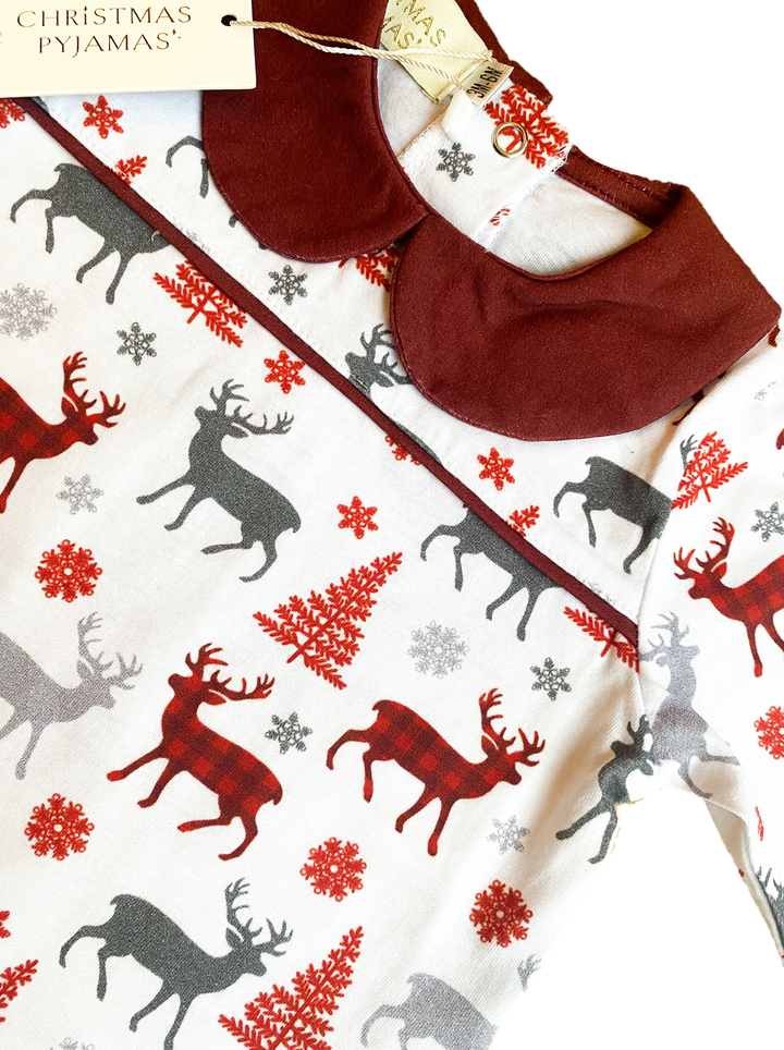 CHRISTMAS KISSES (2023) - Baby's One Piece Red Matching Pyjama Set