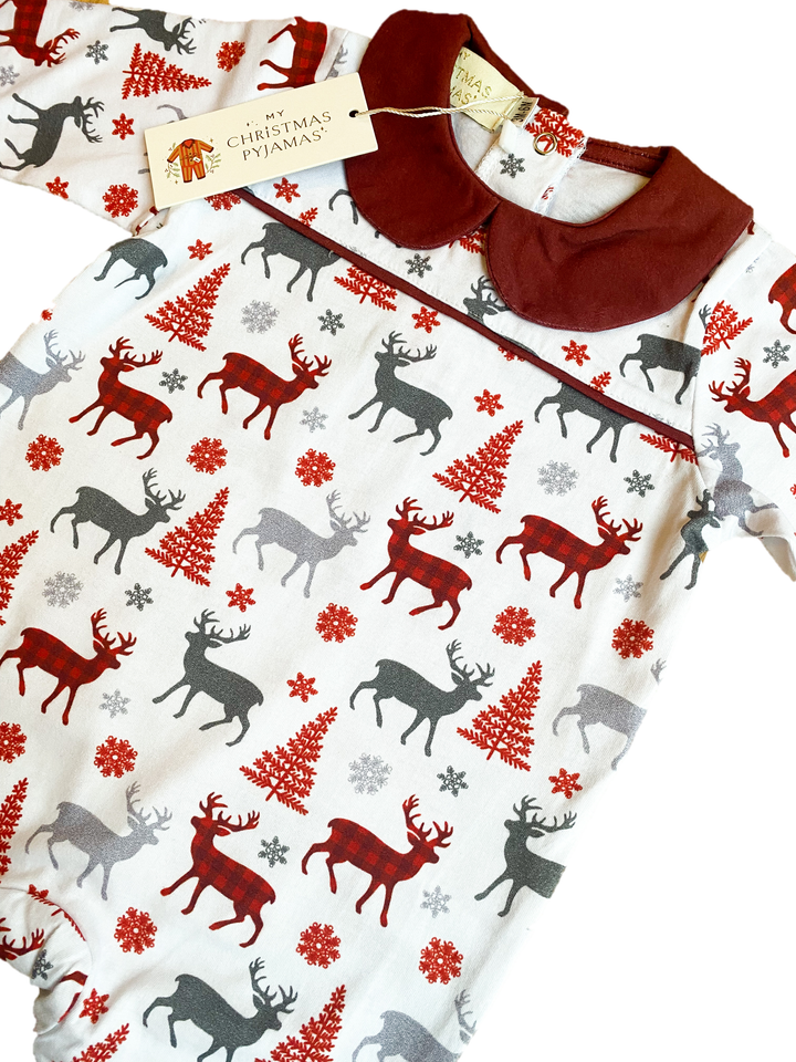 CHRISTMAS KISSES (2023) - Baby's One Piece Red Matching Pyjama Set