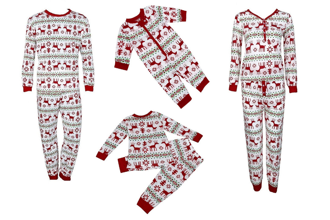 RUDOLPH - Men's Two Piece White Matching Pyjama Set - My Christmas Pyjamas