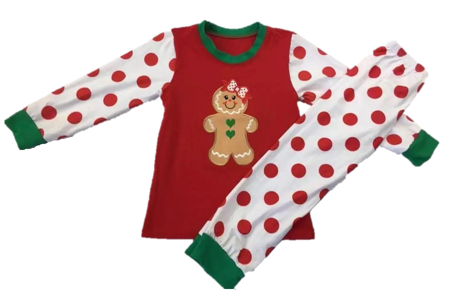 (DISCONTINUED) GINGERBREAD - Girl's Polka Two Piece Pyjama Set