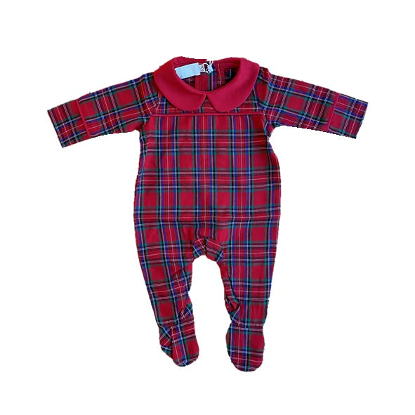 PERFECTLY PLAID (Luxury Range) - Baby's One Piece Red Matching Pyjama Set