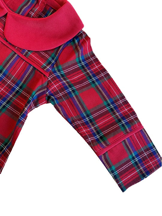 PERFECTLY PLAID (Luxury Range) - Baby's One Piece Red Matching Pyjama Set