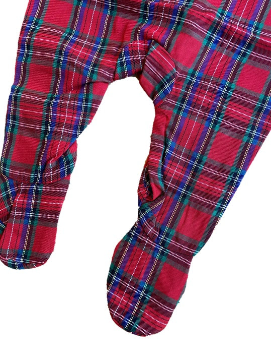 PERFECTLY PLAID (Luxury Range) - Baby's One Piece Red Matching Pyjama Set