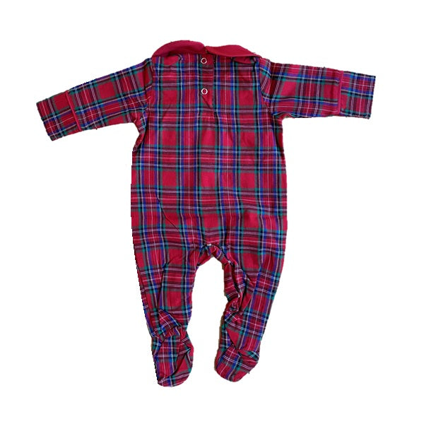 PERFECTLY PLAID (Luxury Range) - Baby's One Piece Red Matching Pyjama Set