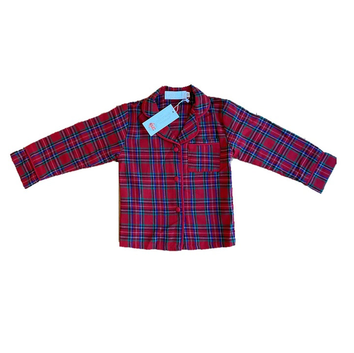 PERFECTLY PLAID (Luxury Range) - Children's Two Piece Red Long Matching Pyjama Set