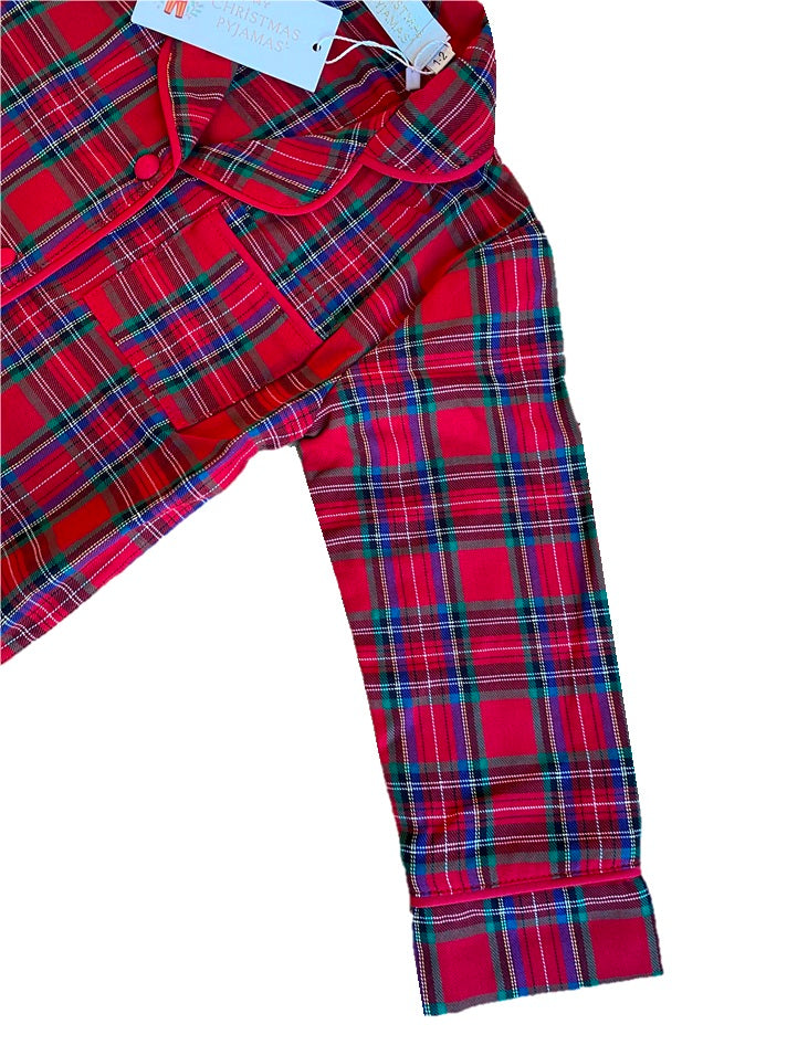 PERFECTLY PLAID (Luxury Range) - Children's Two Piece Red Long Matching Pyjama Set