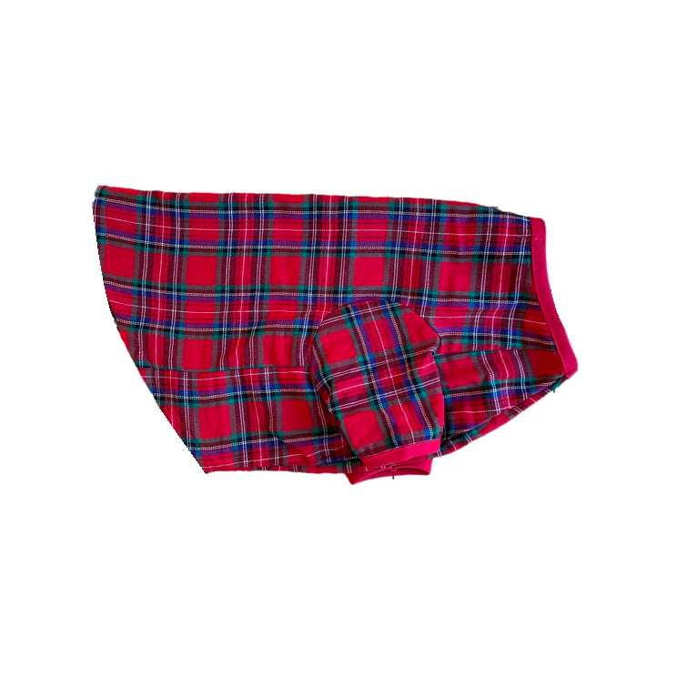 PERFECTLY PLAID (Luxury Range) - Pet One Piece Red Matching Pyjama Set