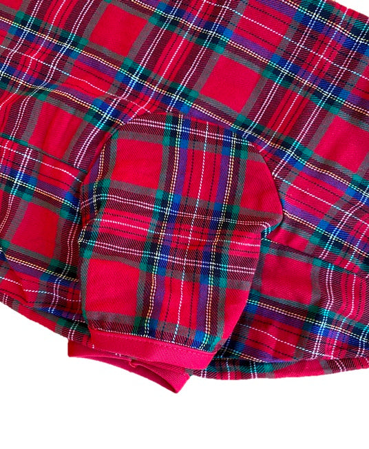 PERFECTLY PLAID (Luxury Range) - Pet One Piece Red Matching Pyjama Set