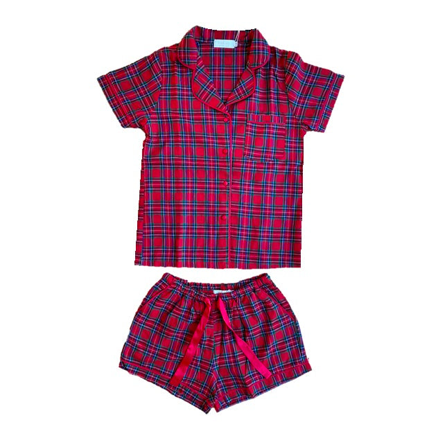 PERFECTLY PLAID (Luxury Range) - Women's Two Piece Red Short Matching Pyjama Set