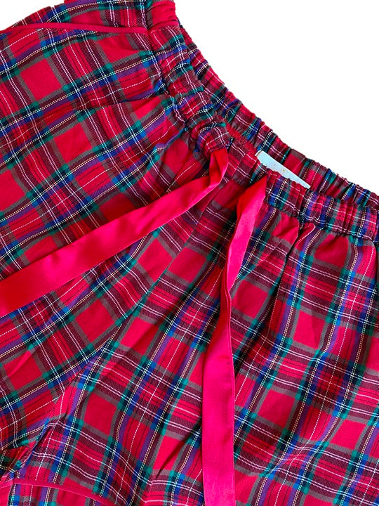 PERFECTLY PLAID (Luxury Range) - Women's Two Piece Red Short Matching Pyjama Set