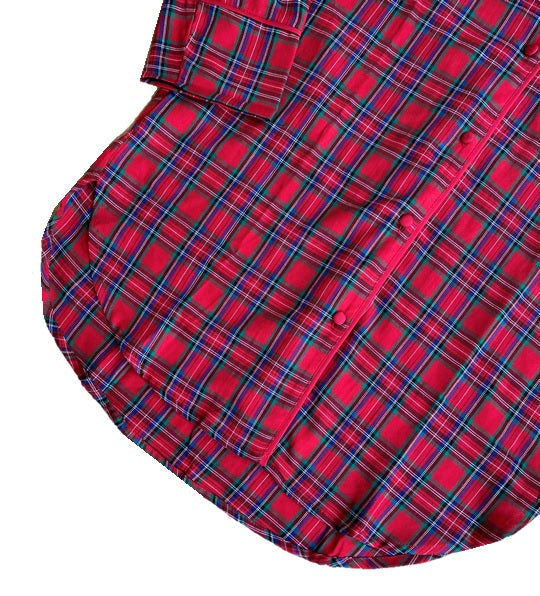 PERFECTLY PLAID (Luxury Range) - Women's One Piece Red Nightshirt Matching Set