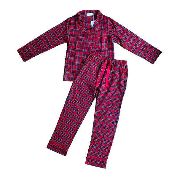 PERFECTLY PLAID (Luxury Range) - Women's Two Piece Red Long Matching Pyjama Set