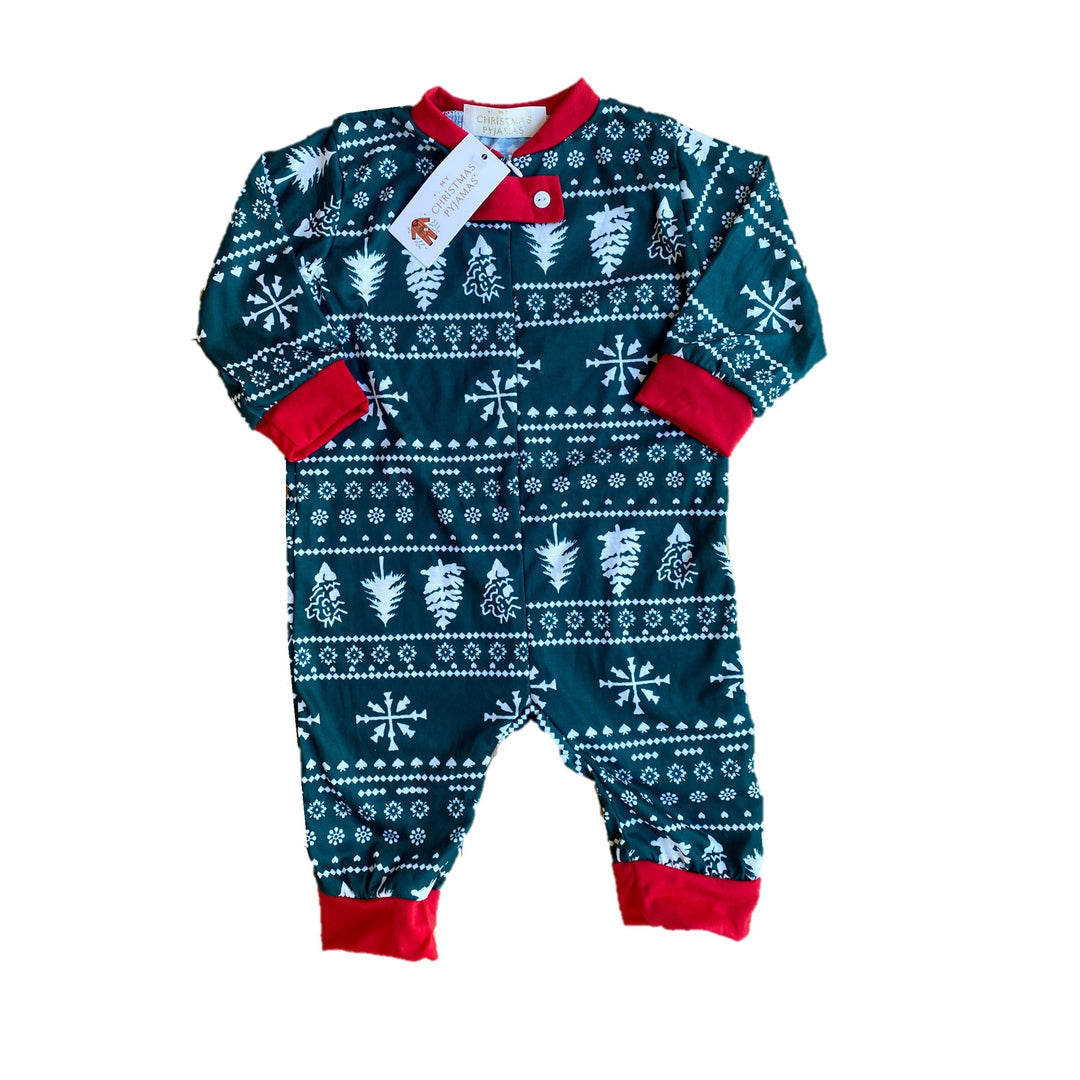 YULETIDE (2023) - Baby's One Piece Green Matching Pyjama Set