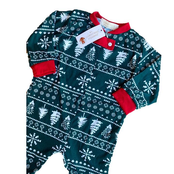 YULETIDE (2023) - Baby's One Piece Green Matching Pyjama Set